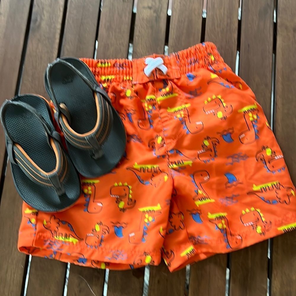 Baby Swim Trunks and Op Flip Flops